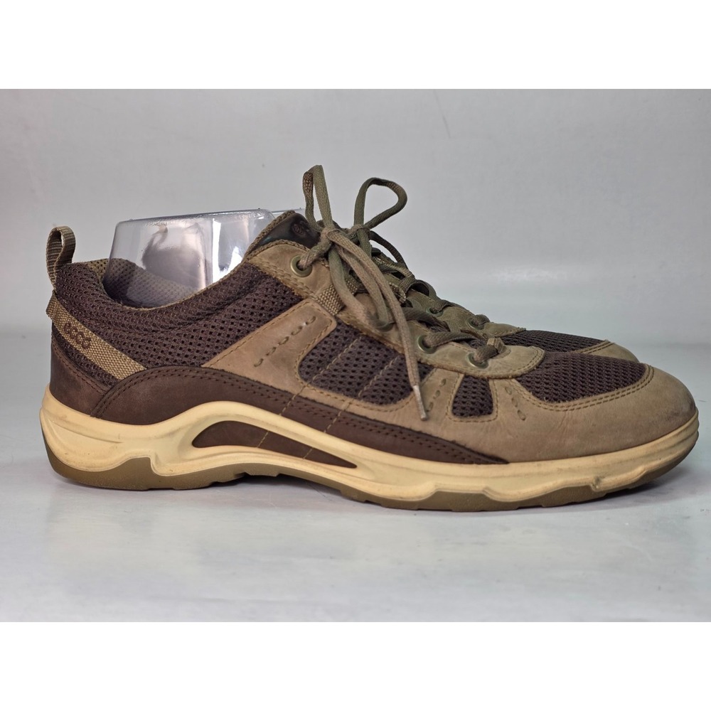 Ecco Men's Sneakers Size 9 - 9.5 EU 43 Brown Fabric Suede Lace‎ Up Shoes
